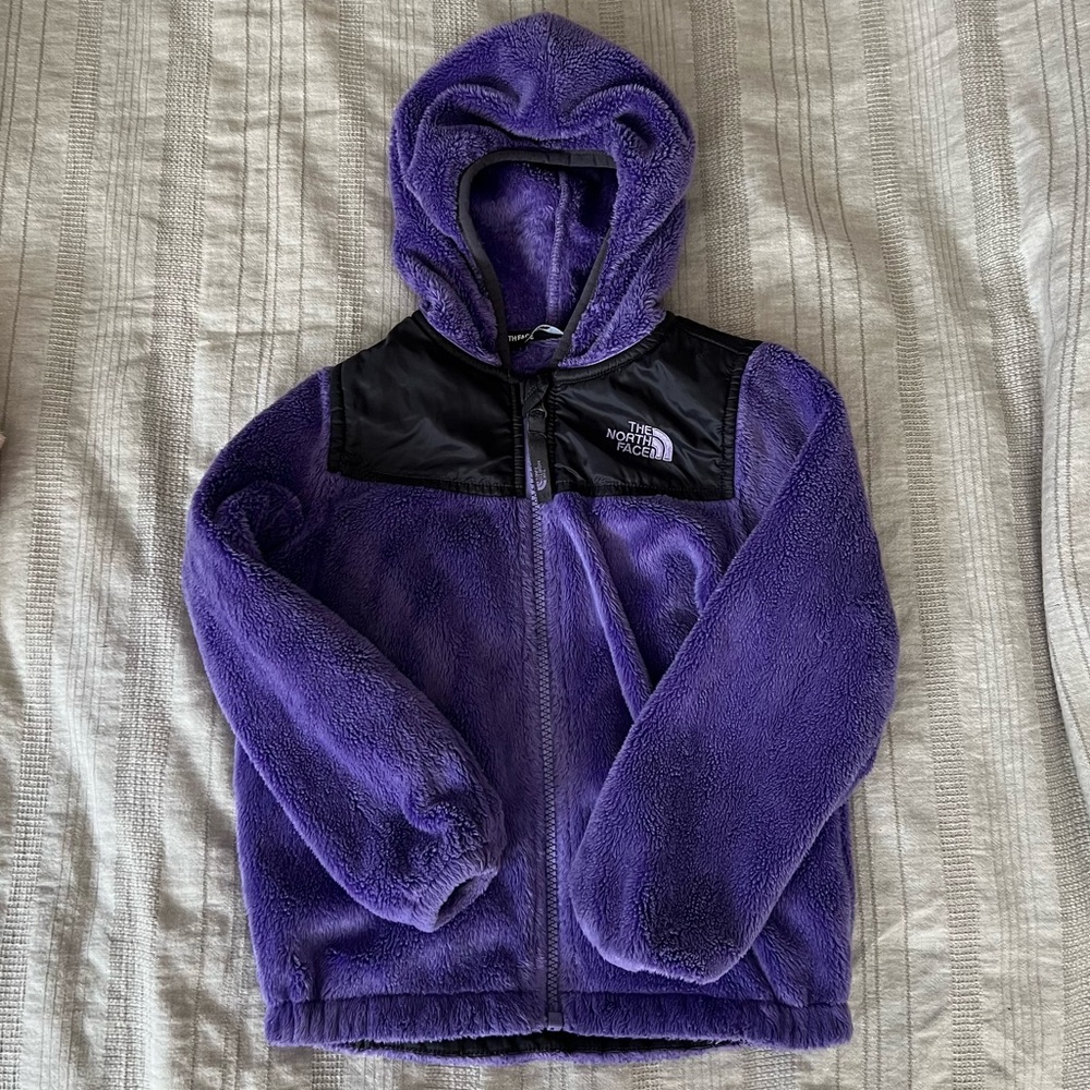 The North Face Fleece Zip Up Purple / Black Toddler 4T Girls